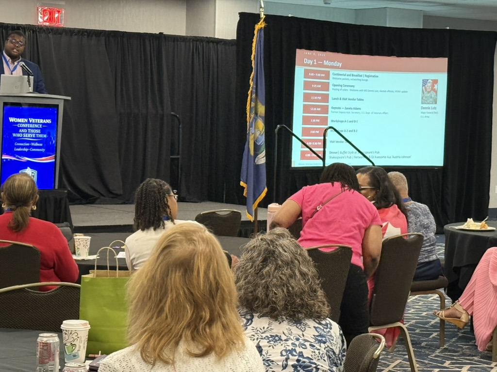 Women Veterans Conference 2026 — Audience watching presentation