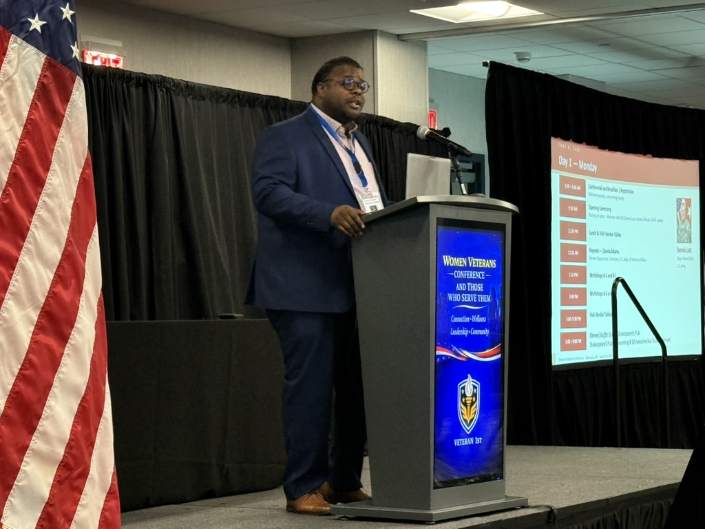 Women Veterans Conference 2026 — Keynote speaker podium
