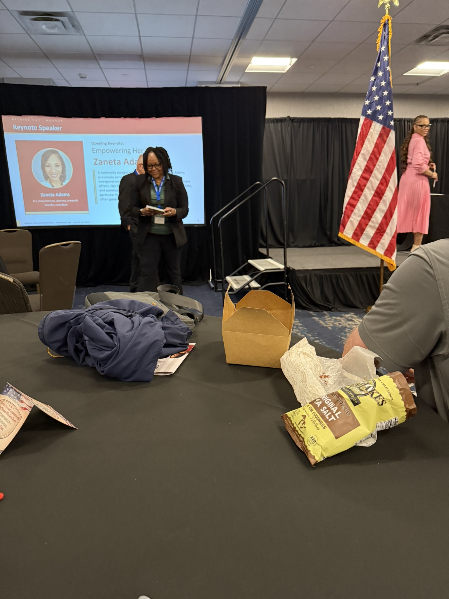 Women Veterans Conference 2026 — Keynote slide flag