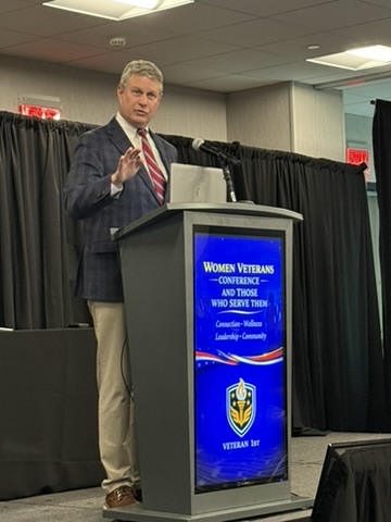 Women Veterans Conference 2026 — Keynote speaker podium
